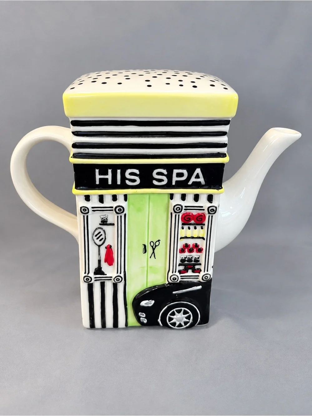 NEW MSRF His Spa Her Spa Ceramic Teapot w/Lid + Twinings Earl Grey Tea Gift
